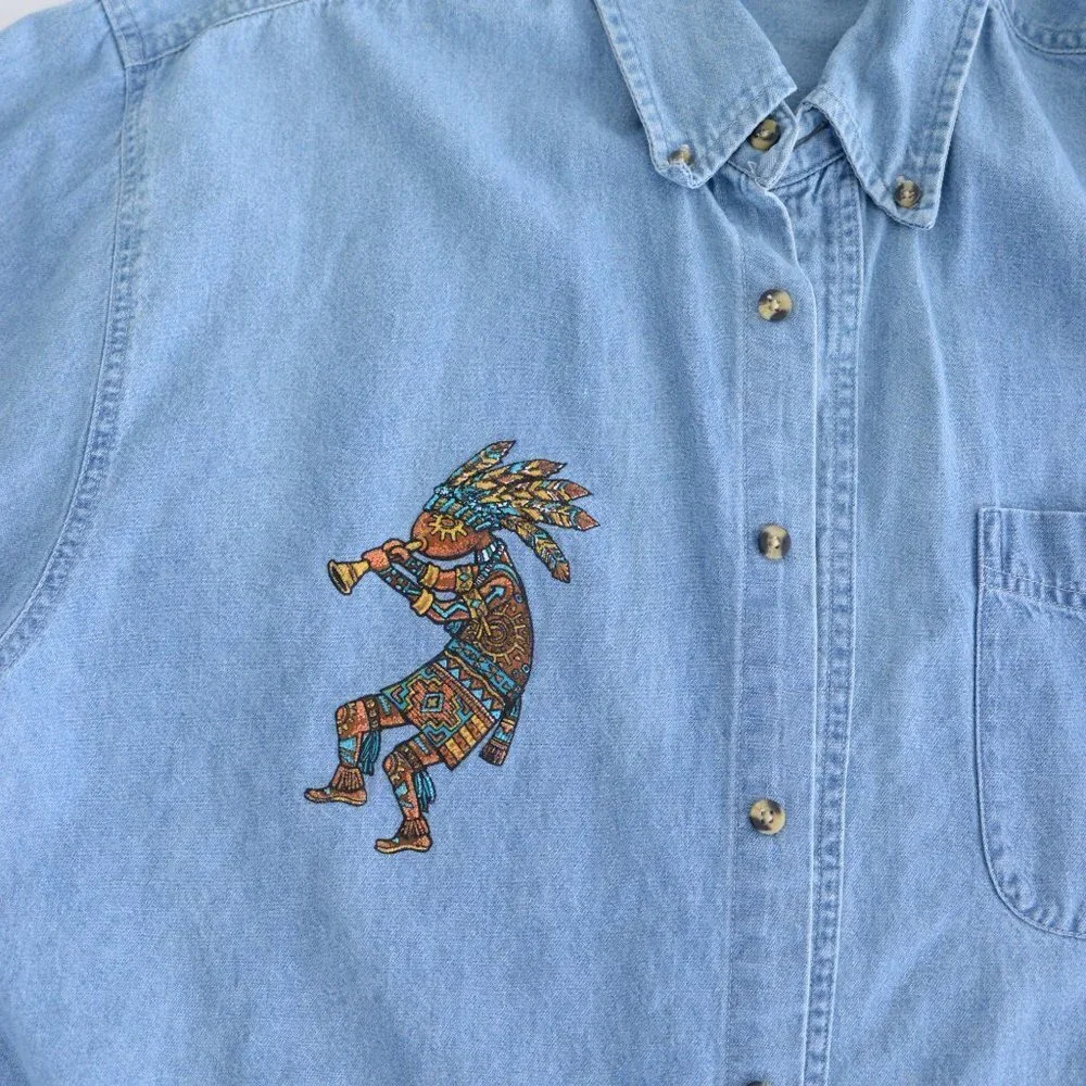 Vintage C Port and Company 100% Cotton Grand Canyon Dancing Man Button Down - Picture 7 of 13